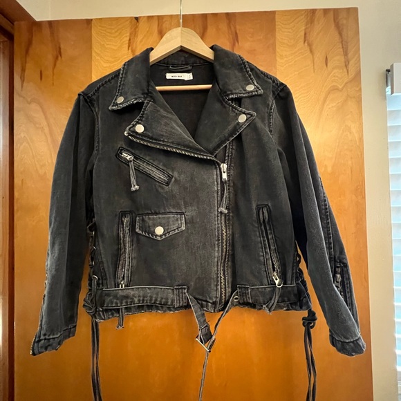 12th Tribe Black Denim Jacket “Jet Setter” Sz. S - Picture 2 of 6